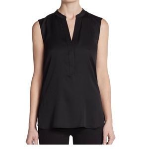Vince Black silk sleeveless shirt